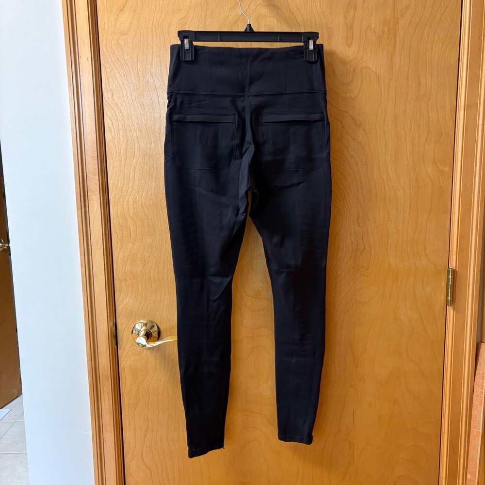 Athleta Delancey Moto Tight Women Small Black High Rise Ankle Zip Leggings